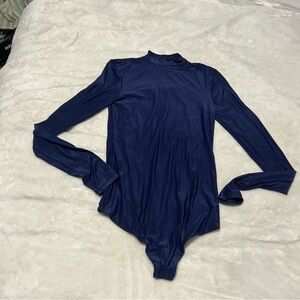Aerie Navy Long Sleeve Bodysuit